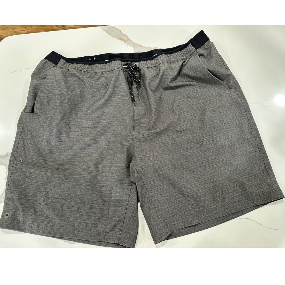 Columbia Mens 3X Grey Heathered Performance Shorts Elastic Waist AS0678